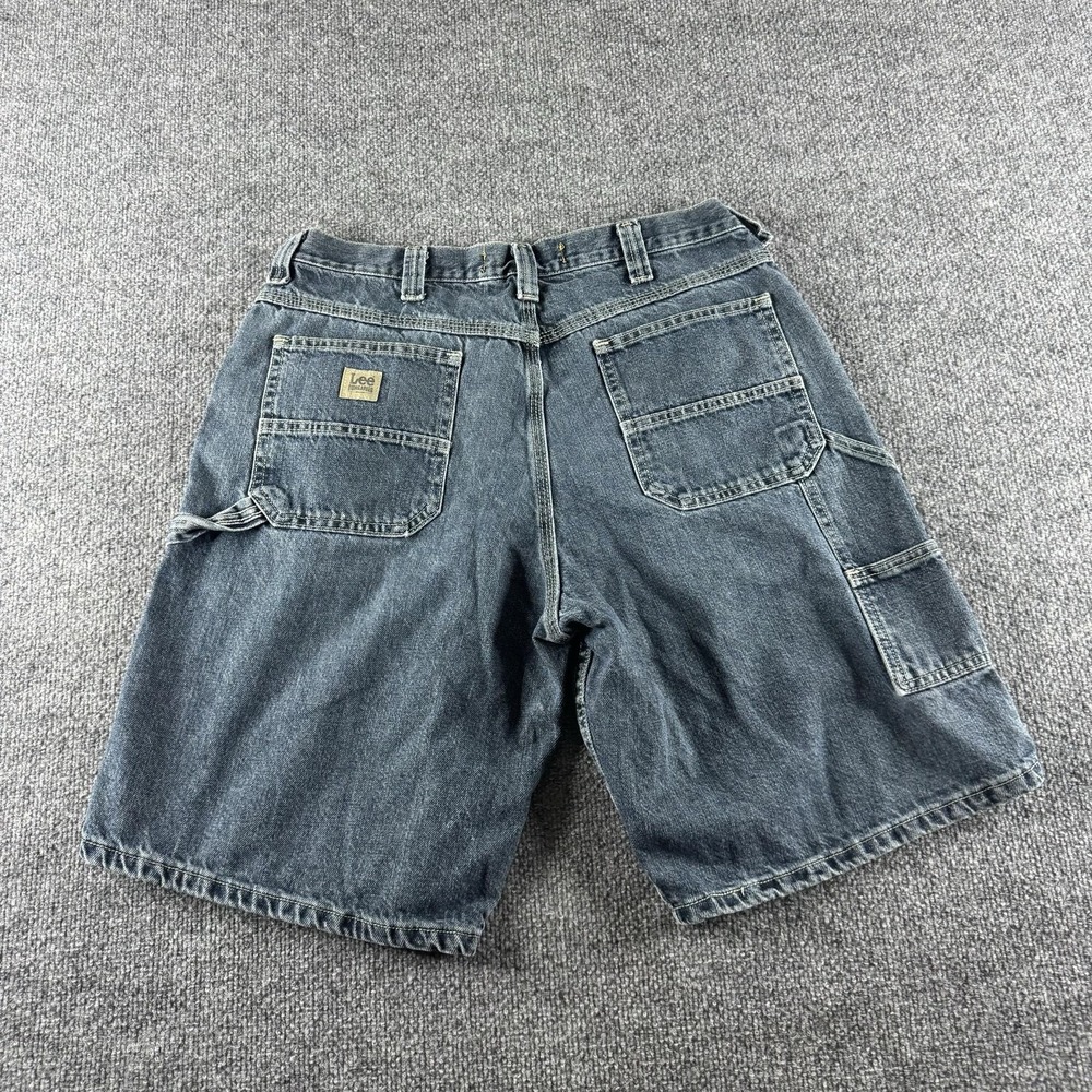 Lee Cargo Shorts Mens 34 Blue Denim Dungarees Carpenter Workwear 2198129